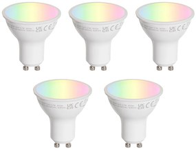 Sada 5 čírych LED žiaroviek GU10 50mm 4.7W 400 lm 2200-2400K
