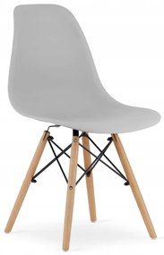 Jedálenská zostava stôl Dub sonoma 120 x 80cm biele nohy + 4 stoličky OSAKA sivé / prírodné nohy