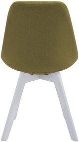 Stolička Borne V2 - látka, drevené nohy biele - Zelená