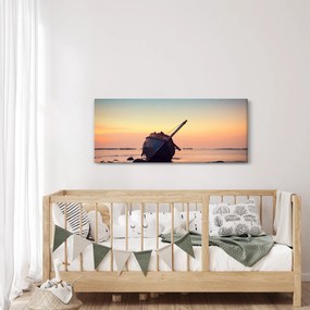Obraz - Stroskotaná loď (120x50 cm)