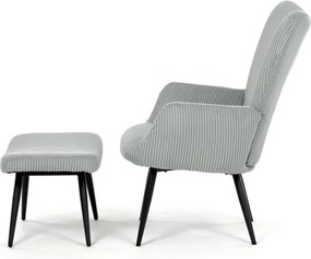 Relaxačné kreslo s podnožou AK-L7285 Sivomodrá manchester látka