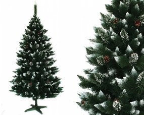 Luxusný vianočný stromček s bielymi koncami a šiškami 150 cm