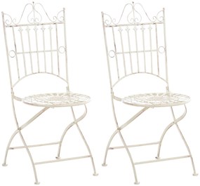 Kovová stolička Sadao  (SET 2 ks) - Krémová antik