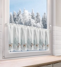 KRÁTKA VIANOČNÁ ZÁCLONA NA PÁSKE XMAS18 150X40 CM VZOROVANÁ