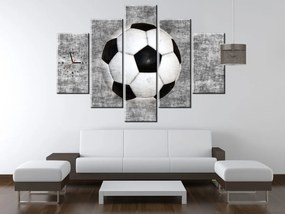 Gario Obraz s hodinami Futbalová lopta - 5 dielny Rozmery: 150 x 105 cm