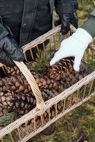 Ib Laursen Prútený kôš s uchom Oblong Open Braid 60 cm