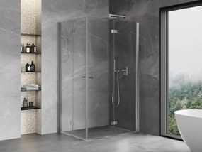 Mexen Mist-F Duo, skladací sprchový kút 75 x 80 cm, číre sklo, chrómový profil, 8A6-075L-080P-01-00