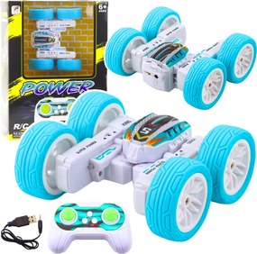 LEAN Toys Terénne akrobatické RC auto 360°, diaľkovo ovládané, modré 1:32