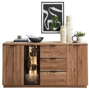 Komoda Napoli 20 s LED osvětlením 180 cm z masivu dub Bianco
