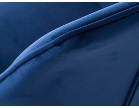 Tmavomodré čalúnené jedálenské kreslá v súprave s podrúčkami 2 ks Nolan Square – Unique Furniture