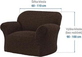 Bielastické poťahy CRISTINA tabaková kreslo (š. 60 - 110 cm)