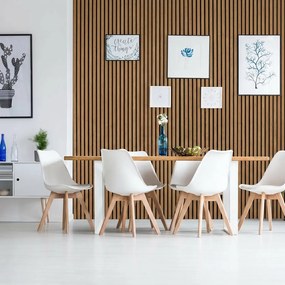 Drevený akustický panel, 2400 x 600 mm, B2BP012, balenie 5 ks, dub koňakový