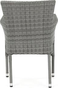 Autronic BONTEC Záhradná stolička, kov, polyratan, šedá, AZC-S2118 GREY Farba: Šedá