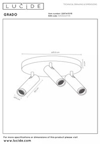 Lucide 22974/13/15 - Bodové svietidlo GRADO 3xGU10/12W/230V hnedá/čierna