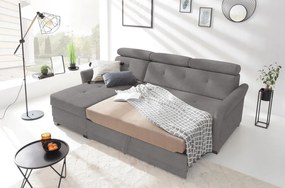 Rohová sedacia súprava Harris, ocelovo šedá látka, ľavý roh