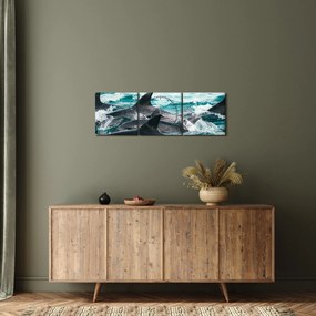 Obraz - Delfíny v oceáne (s hodinami) (90x30 cm)