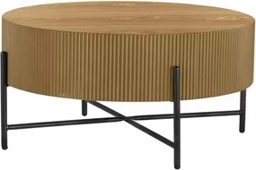 Kávový stolík Corbi 80 cm do obývačky - dub / čierny mat