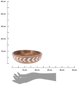 Mísa z mangového dřeva Etnica 24 cm hnědo-bílá