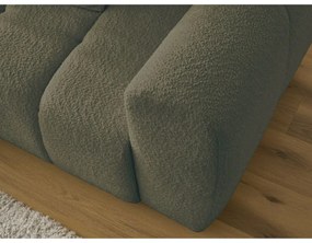 Khaki rozkladacia/s úložným priestorom rohová pohovka z textílie buklé (ľavý roh/s leňoškou) Roxelane – Bobochic Paris