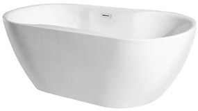 Voľne stojaca vaňa Navia 140/75 so sifónom Klik Klak s obdĺžnikovým prepadom Slim chróm