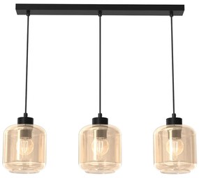 Závesné svietidlo Sombra, 3x medové sklenené tienidlo, b