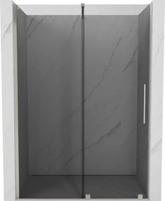 Mexen Velar, posuvné sprchové dvere do otvoru 150 cm, 8mm šedé sklo, brúsená oceľ, 871-150-000-41-97