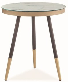 Odkladací stolík Vega II, mramor / hnedá