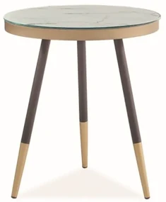 Odkladací stolík Vega II, mramor / hnedá