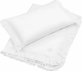 Junior obliečky s volánikmi biela 100x135cm