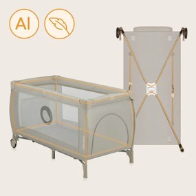 Lionelo - Cestovná postieľka STEFI PLUS Béžová Cappuccino