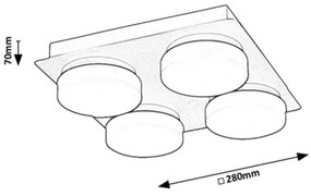 Rabalux 75004 - LED Stropné kúpeľňové svietidlo ATTICHUS 4xLED/5,2W/230V IP44