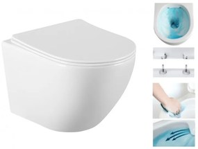 Závesný set GEBERIT Duofix Basic+ WC LENA Rimless 48 x 36 cm + tlačidlo + sedátko, biela, 3322XX00+39040100
