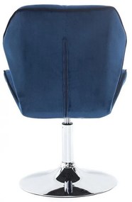 LuxuryForm DESIGN Stolička MILANO MAX VELUR na striebornom tanieri - modrá
