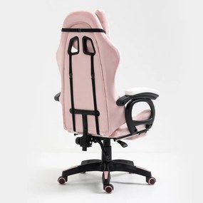 JAKS Herná stolička rúžová eko koža Student