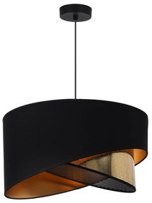 Závesné svietidlo Asti Duo2, 1x PVC/čierne textilné tienidlo, (fi 45cm), g, b
