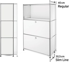 Kovová konzola »CN3 Slim Line« s poličkou, hnedosivá