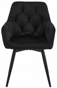 Otočné jedálenské kreslo JORK360 VELVET, čierne