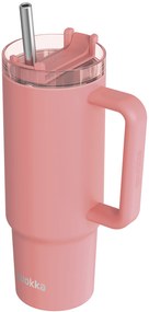 Nerezový termohrnček so slamkou Vibe Coral 880 ml