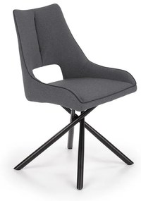 Jedálenská stolička ALAVO –⁠ kov/látka, sivá