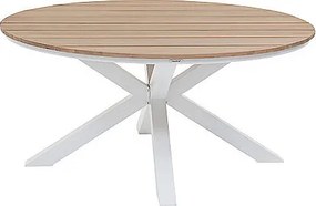 Hliníkový jedálenský stôl COLUMBIA ø 112 cm (biely)