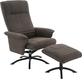 XXXLutz RELAXAČNÉ KRESLO S PODNOŽKOU, kov, textil, antracitová, čierna Cantus - Kreslá - 002381038501