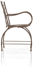 Kovová stolička Sheela s područkami - Hnedá antik