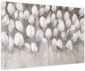 Obraz - Štruktúrované tulipány (90x60 cm)