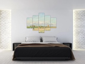 Obraz - Camille Pissarro, Landscape, Ile de France, reprodukcia (150x105 cm)