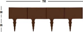 ARTPLAST BR01MA Umelý obrubník – plotík BORDURE 795 × 185 mm – hnedý