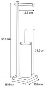 Erga Luki, držiak na toaletný papier a WC kefu 2v1, čierna matná, ERG-YKA-P.LUKI-FB