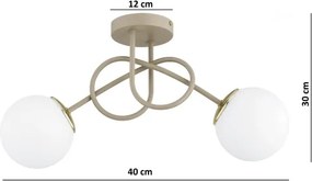 Brilagi - Prisadený luster MILO ECRU 2xE27/60W/230V béžová/zlatá