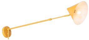 Dizajnová nástenná lampa žltá nastaviteľná - Triangolo