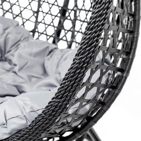 Závesné hojdacie dvojkreslo MILÁNO EXTRA, nosnosť 250kg - čierno sivé