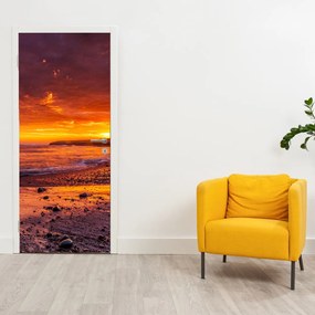 Fototapeta na dvere - Západ slnka pri mori (95x205cm)
